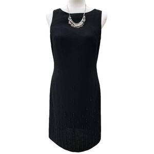 New Joseph Ribkoff Beaded  Sleeveless Little Black Cocktail Dress 6